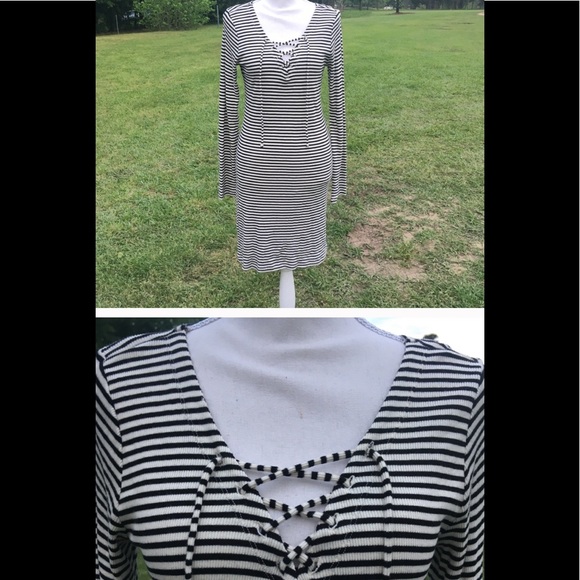 Denim & Supply Ralph Lauren Dress Navy Wht Striped - Picture 2 of 6